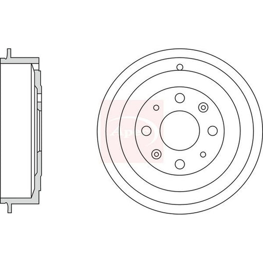 Apec Brake Drum Assembly Rear fits Fiat Grande Punto 2005 on 1.2