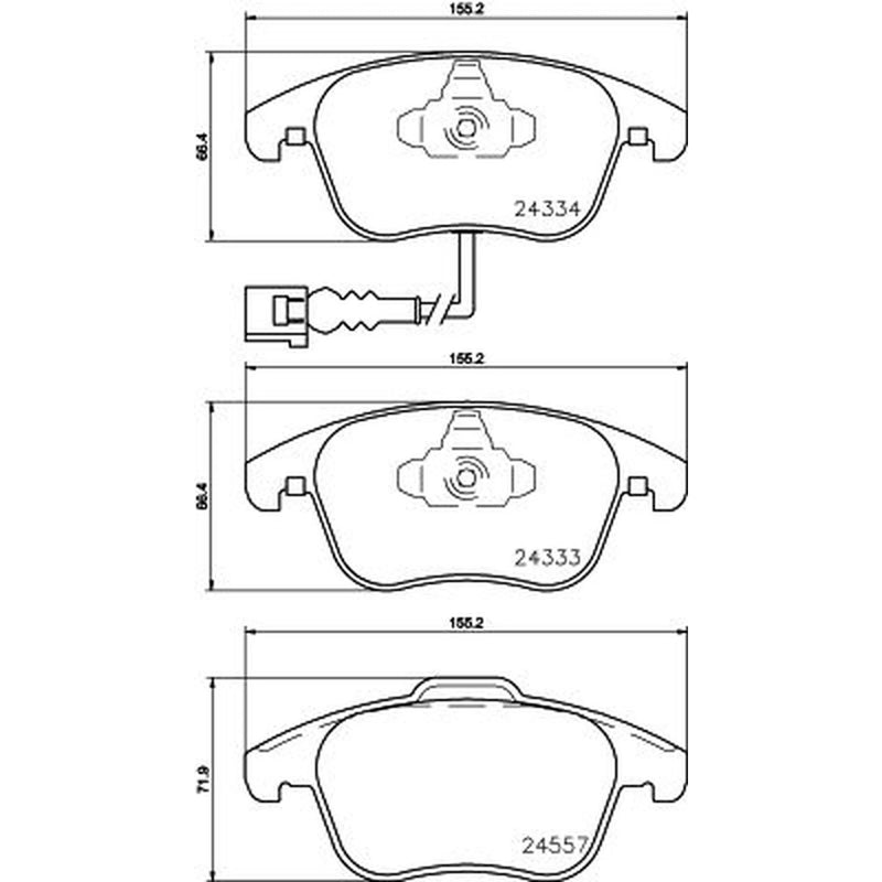 Mintex Front Brake Pad Set fits Audi Q3 2011-2018 1.4 2.0
