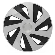 Set of 4 Vector Silver & Black Alloy Look Wheel Trims Hub Caps 16" Protection Versaco  - Dynamic Drive