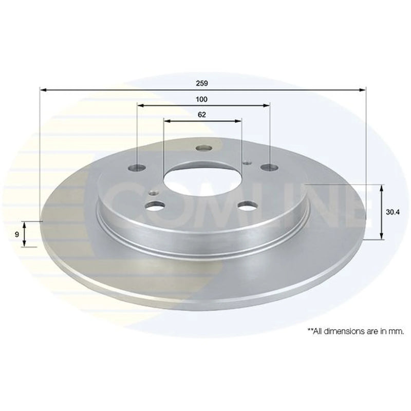 Comline Front & Rear Brake Discs & Pads fits Toyota Corolla 2006-2014 1.8