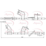 Apec Handbrake Cable Left Rear fits Honda Civic VII 2000-2005 1.4 1.6 1.7 2.0