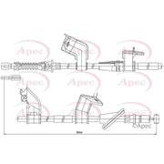 Apec Handbrake Cable Left Rear CAB1148