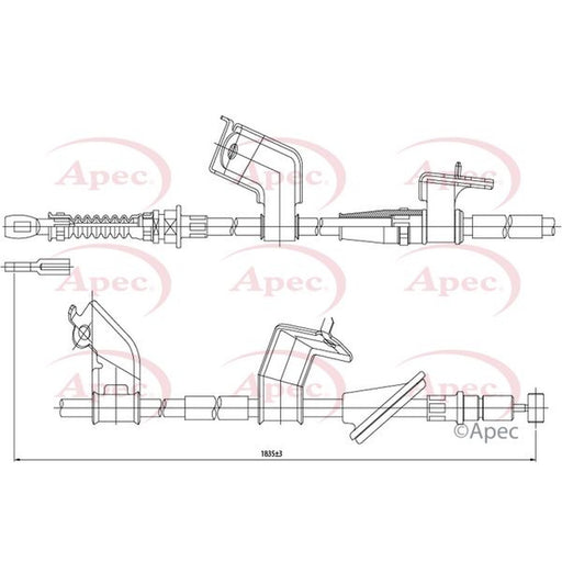 Apec Handbrake Cable Left Rear fits Honda Civic VII 2000-2005 1.4 1.6 1.7 2.0