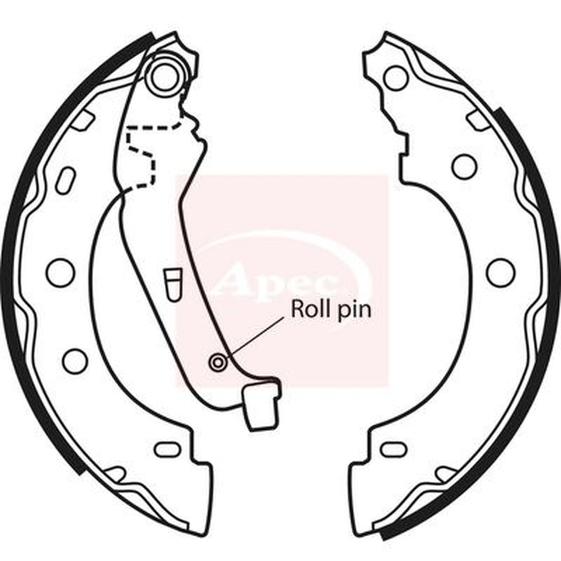 Apec Brake Shoe Set Axle Kit fits Nissan Kubistar 2003-2009 1.2 1.5 1.6