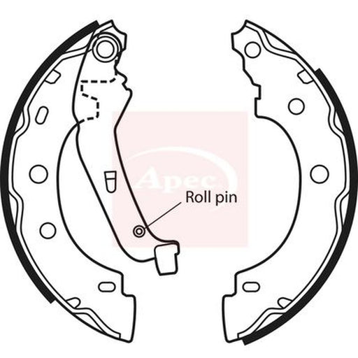 Apec Brake Shoe Set Axle Kit fits Nissan Kubistar 2003-2009 1.2 1.5 1.6