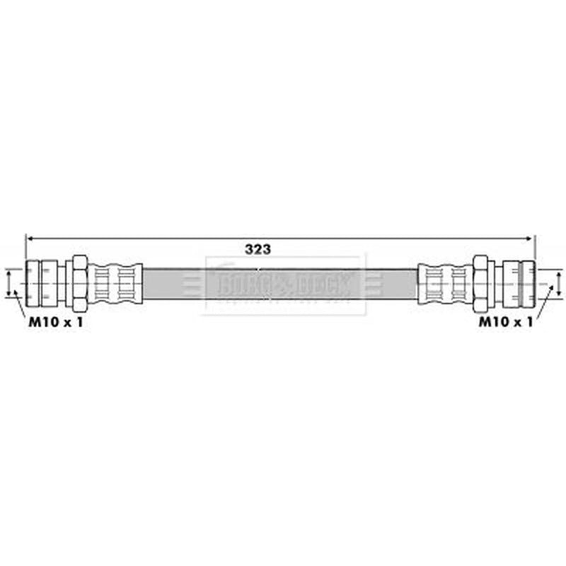 Borg & Beck Brake Hydraulic Hose Line Front Right BBH6413