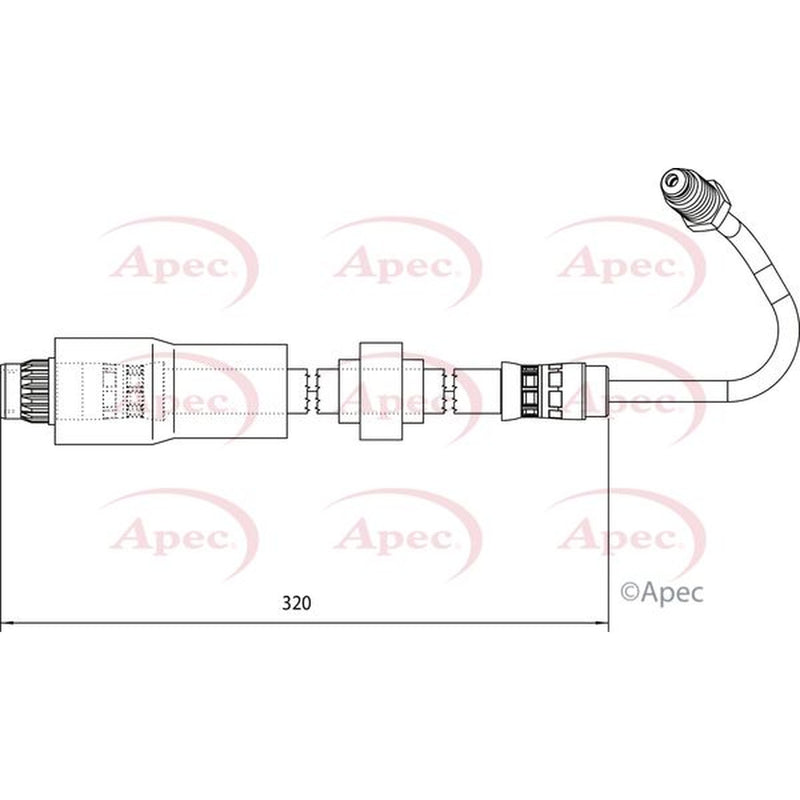 Apec Brake Hydraulic Hose Line Rear Right fits Renault Kangoo 2001 on 1.6 1.9