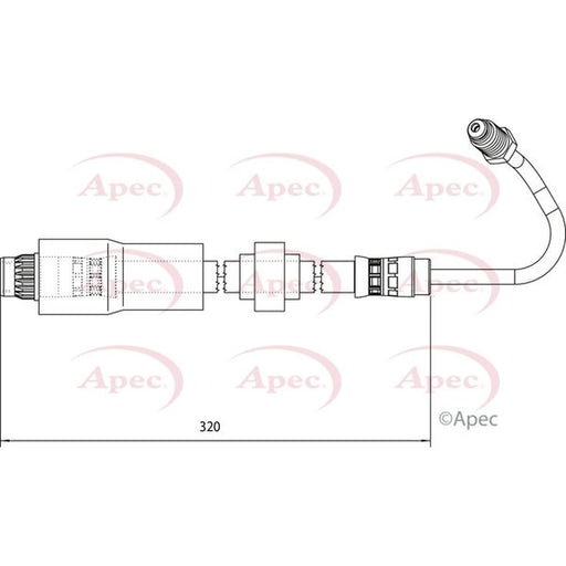 Apec Brake Hydraulic Hose Line Rear Right HOS4120