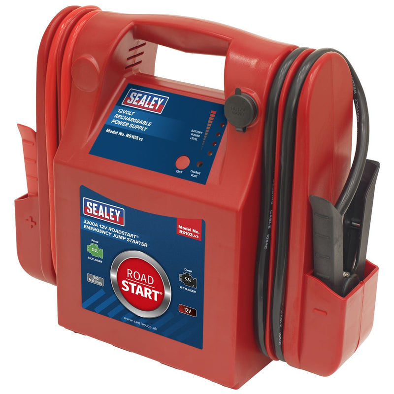Sealey RoadStartï Emergency Jump Starter 12V 3200 Peak Amps RS103 Sealey - Dynamic Drive