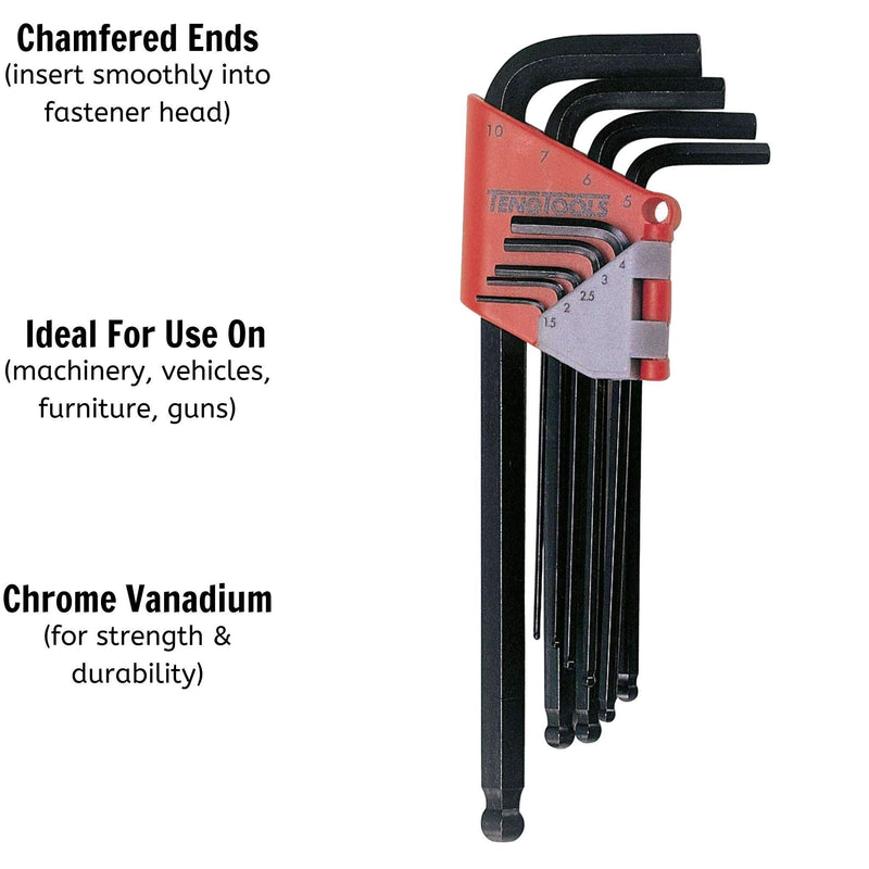 Teng Tools Ball Point Hex Key Set A 9 Pieces Teng Tools - Dynamic Drive