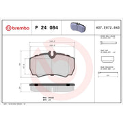 Brembo 4 x Rear Brake Pad Set fits Ford Transit 2006-2014 2.2 2.3 2.4 3.2