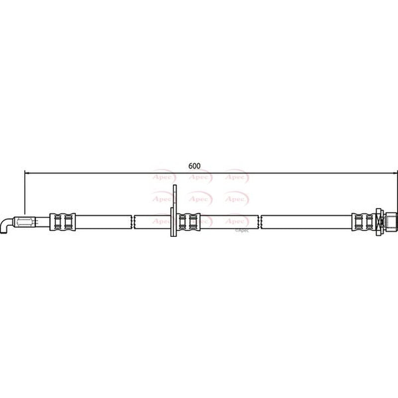 Apec Brake Hydraulic Hose Line Front Right fits Toyota Avensis 2003-2008