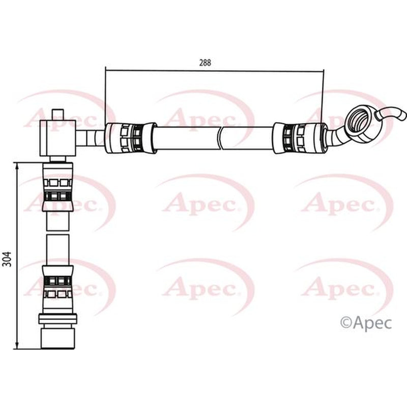 Apec Brake Hydraulic Hose Line Rear Right fits Toyota Yaris 1999-2005 1.3 1.4