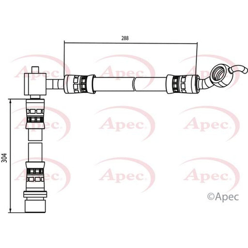 Apec Brake Hydraulic Hose Line Rear Right fits Toyota Yaris 1999-2005 1.3 1.4