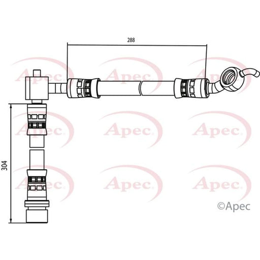 Apec Brake Hydraulic Hose Line Rear Right HOS4087