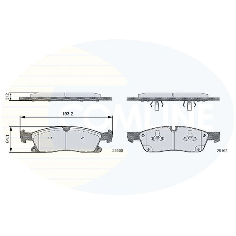 Comline 4 x Front Brake Pad Set fits Mercedes-Benz Gl-Class 2012-2015