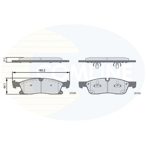 Comline 4 x Front Brake Pad Set fits Mercedes-Benz Gl-Class 2012-2015