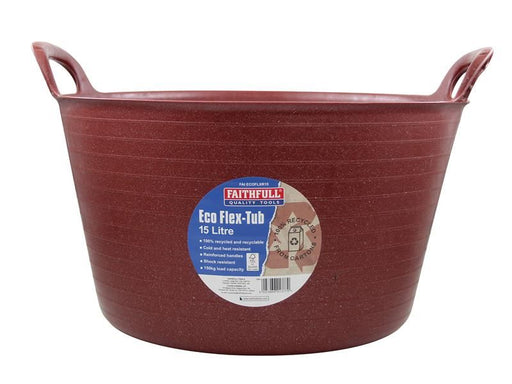 Faithfull Eco Flex Tub 15 litre - Recycled Red Faithfull - NN4 Online