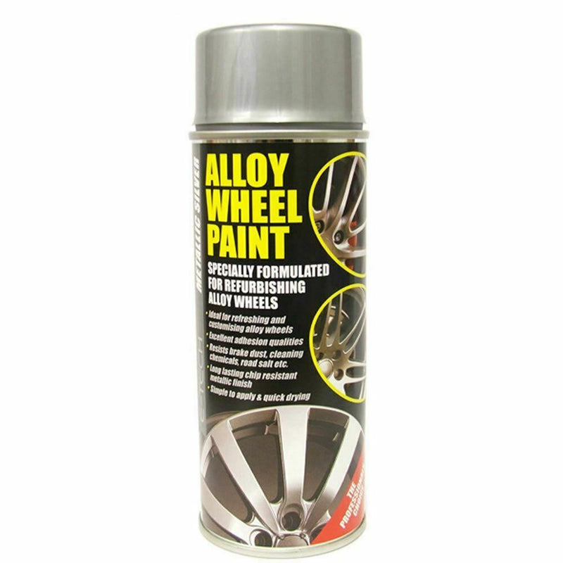 E-Tech Car Alloy Wheel Spray Paint Metallic Silver 400ml Can Chip Resistant E-Tech - Dynamic Drive