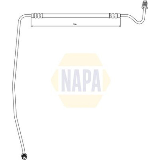 NAPA Brake Hydraulic Hose Line Rear Right fits Renault Grand Scénic II 2004-2009