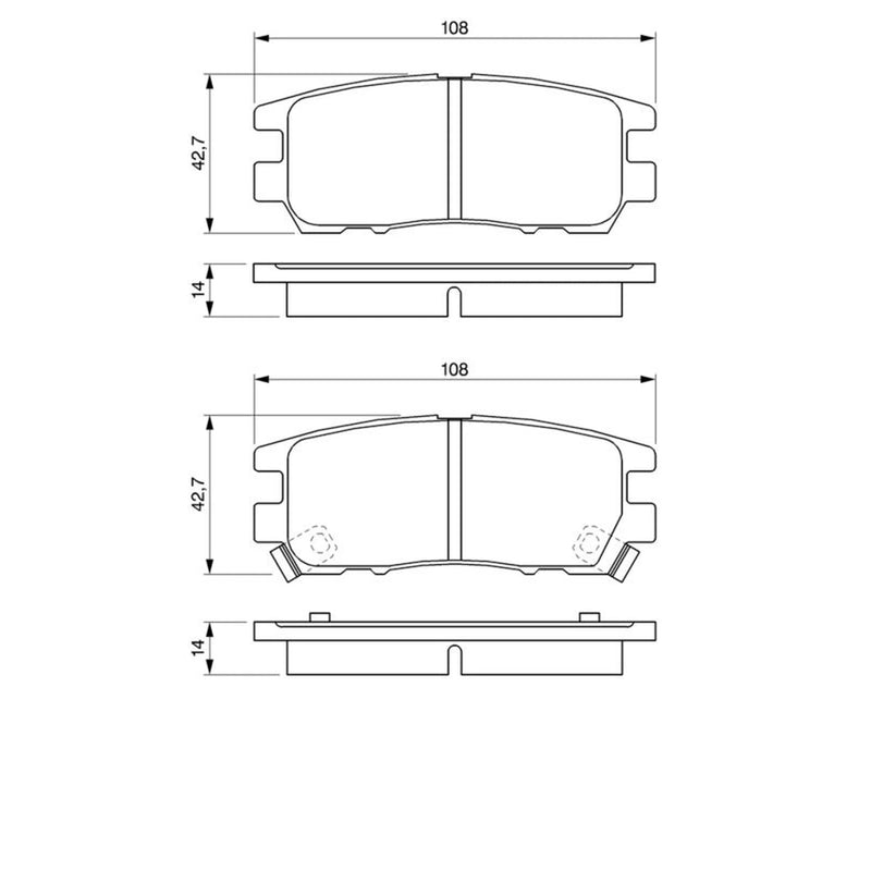 Bosch Front & Rear Pads fits Mitsubishi Pajero/Shogun 1997-1999 3.5