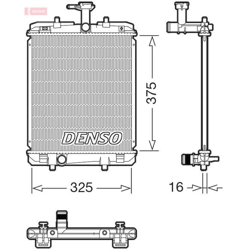 Denso Engine Radiator fits Citroën C1 II 2014-2021 1.0