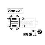 Borg & Beck Car Alternator 12V fits Mazda 323 C 1994-1998 1.5 1.8