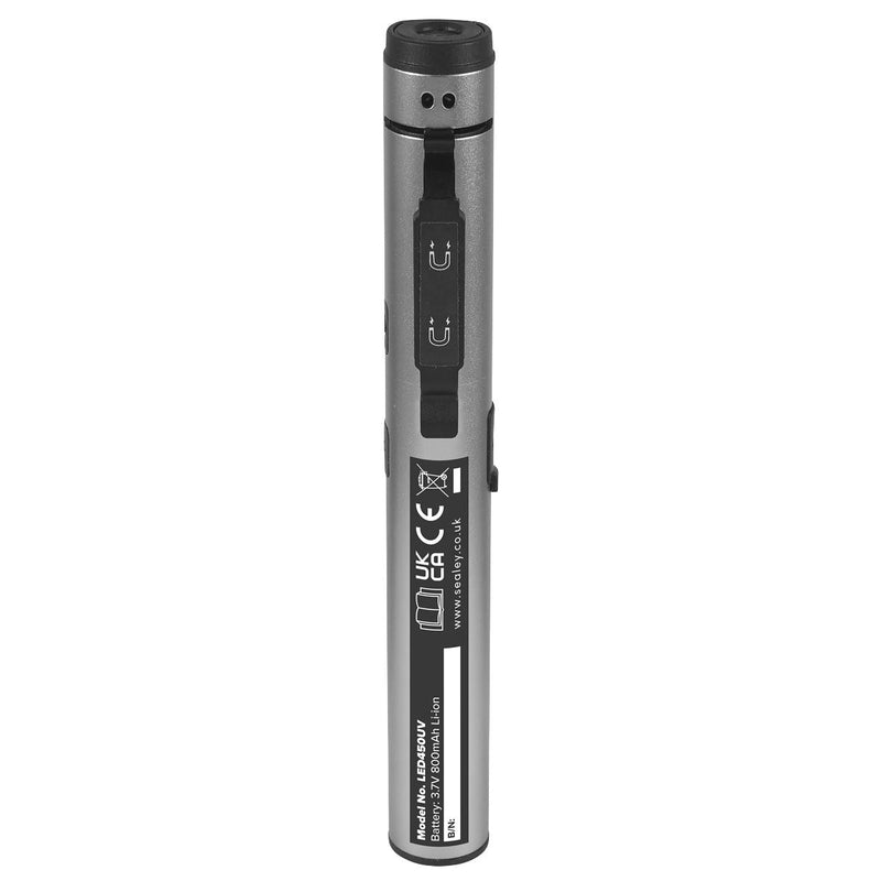 Sealey Penlight Torch with UV 5W COB & 3W SMD LED with Laser Pointer Rechargeabl Sealey - Dynamic Drive