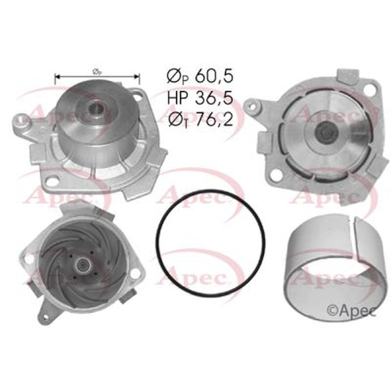 Apec Engine Cooling Water Pump fits Fiat Bravo I 1995-2001 2.0