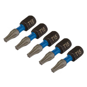 Draper Expert TX-STAR Impact Screwdriver Bits, T15 x 25mm, 1/4" Hex (Pack of 5) Draper - Dynamic Drive