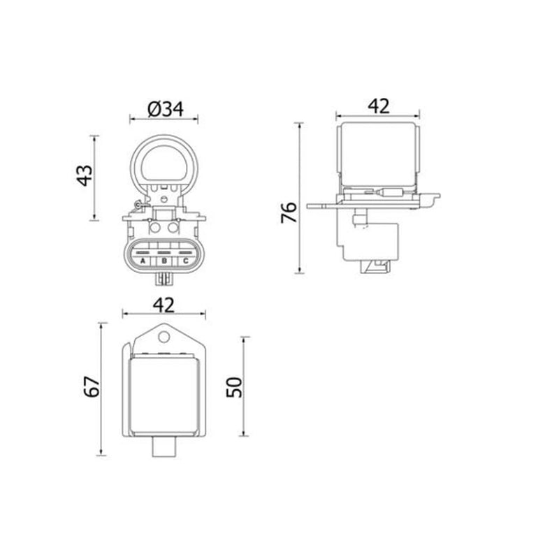 Mahle Radiator Fan Motor Resistor CFR 2 000P