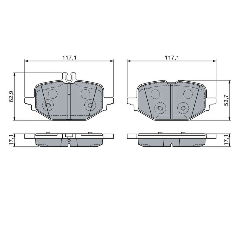 Bosch Front & Rear Pads fits Mercedes-Benz C-Class 2021 on 206.041