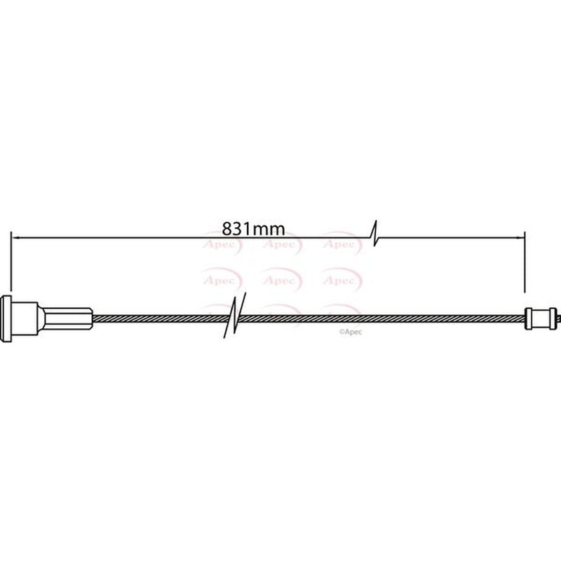 Apec Handbrake Cable Right Rear fits Opel Corsa C 2000-2009 1.0 1.2 1.3 1.4 1.7