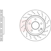Apec 2 x Perforated/Vented Brake Discs fits Mercedes-Benz A-Class 1999-2004
