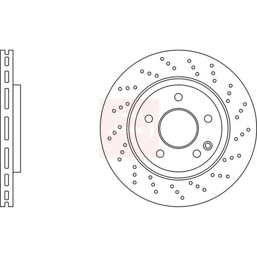 Apec 2 x Perforated/Vented Brake Discs fits Mercedes-Benz A-Class 1999-2004