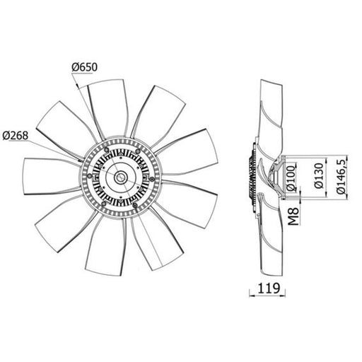 Mahle Engine Cooling Fan fits Scania 3 - Series 1988-1996