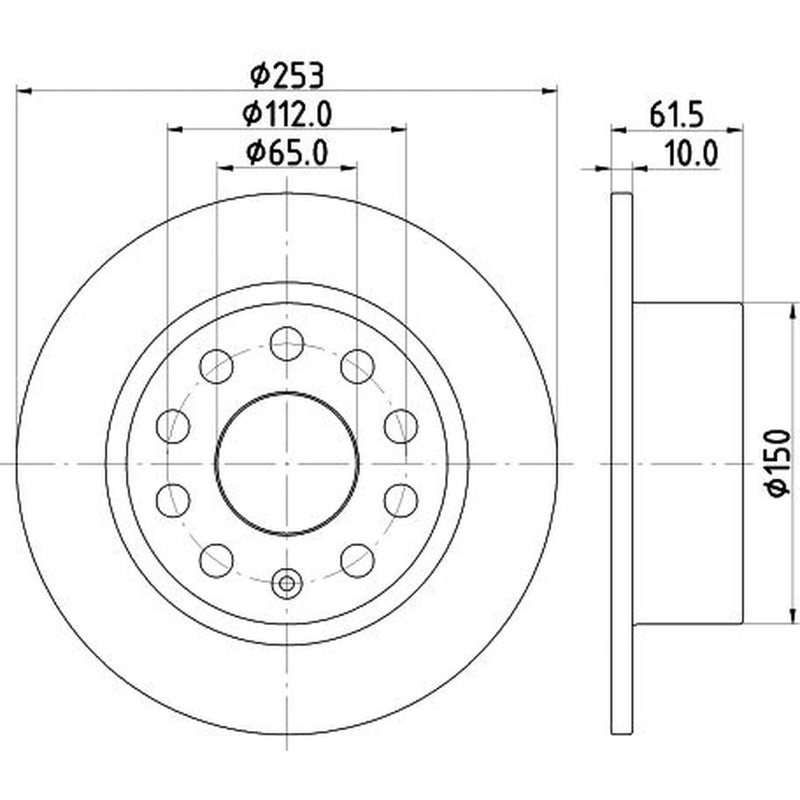 Mintex 2 x Rear Brake Discs MDC2891C-x2