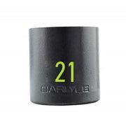 Carlyle Tools 1/2In Drive 21mm 6 Pt Stubby Impact Socket - image 1