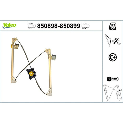 Valeo Electric Window Regulator Lifter Left Front 850898