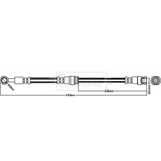 Borg & Beck Brake Hydraulic Hose Line Front Right BBH8133