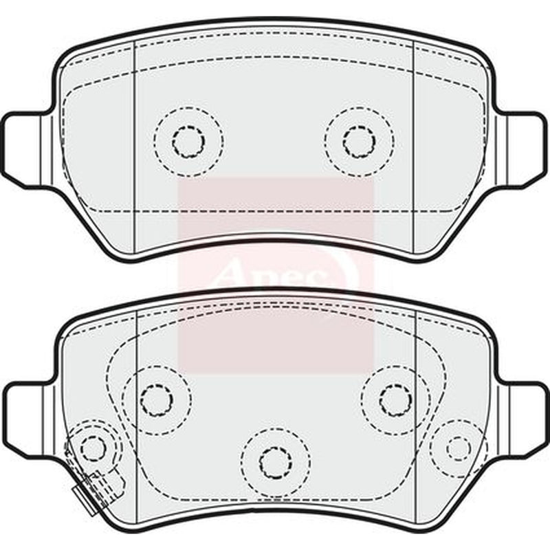 Apec Rear Brake Pad Set fits Kia Cee'D 2012-2018 1.0 1.4 1.6