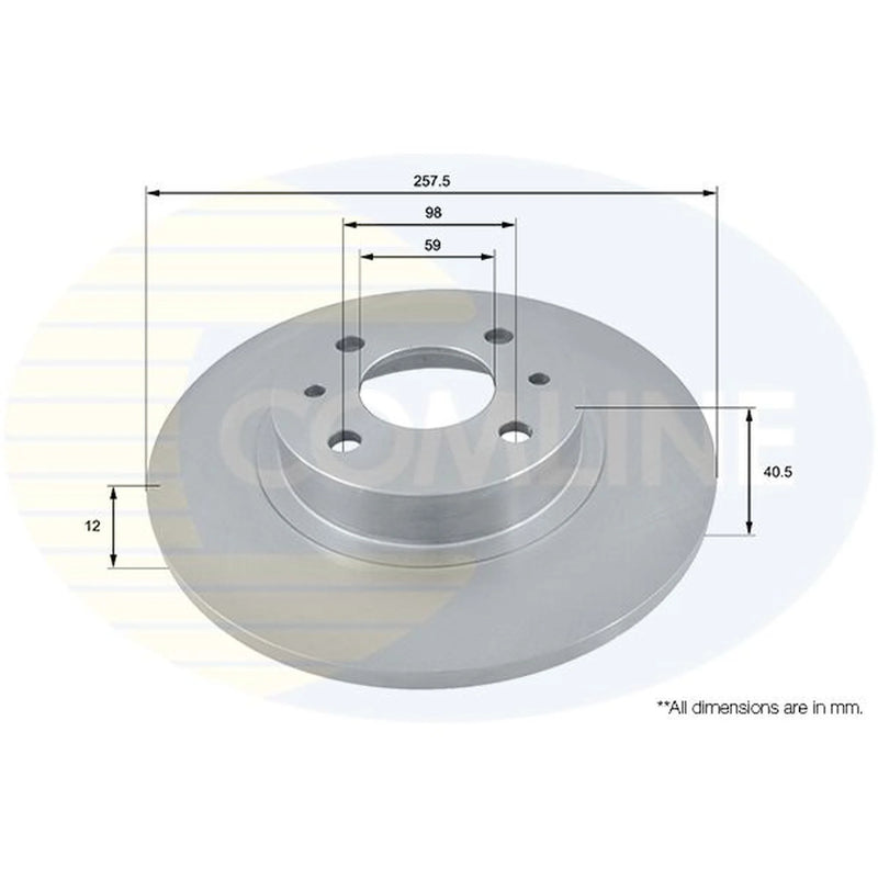 Comline Front Brake Solid Discs & Pads fits Chrysler Ypsilon 2011-2021 1.2