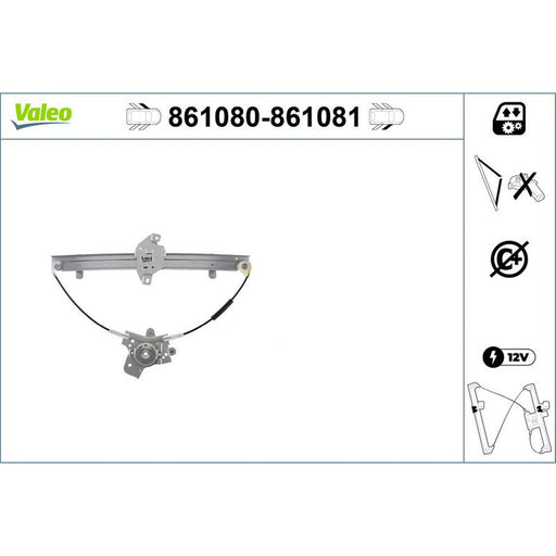 Valeo Electric Window Regulator Lifter Left Front 861080