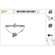 Valeo Electric Window Regulator Lifter Right Front 861081