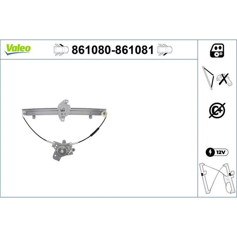 Valeo Electric Window Regulator Lifter Right Front 861081