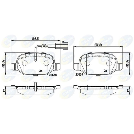 Comline Front & Rear Pads fits Alfa Romeo Mito 2008-2018 0.9 1.4