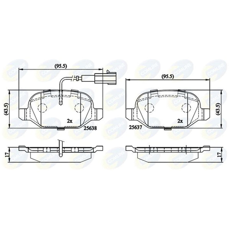Comline Front & Rear Brake Discs & Pads fits Alfa Romeo Mito 2008-2018 1.4