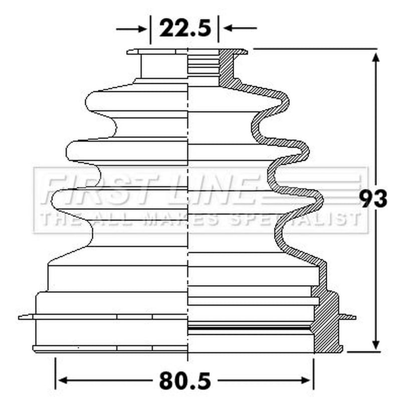 First Line Drive Shaft Bellow Kit Front Left fits Mazda 3 2004-2014 1.6 2.0