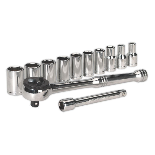 Siegen Socket Set 12Pc 1/4Inchsq Drive 6Pt Walldrive Metric Siegen by Sealey - Dynamic Drive