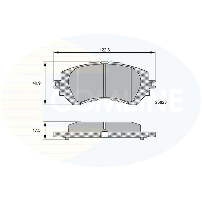 Comline 4 x Front Brake Pad Set fits Toyota Yaris 2016 on 1.3
